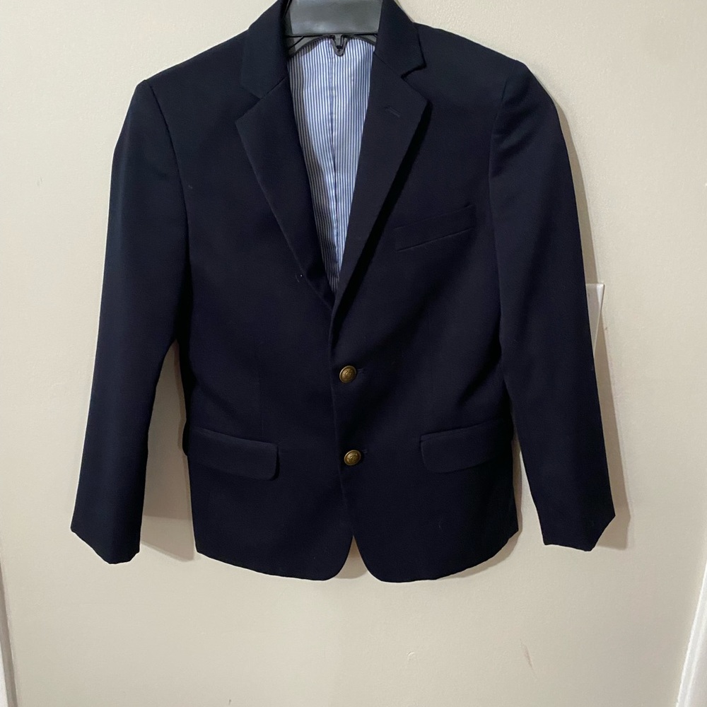Tommy Hilfiger navy suit and pink Nautica dress shirt both size 10.